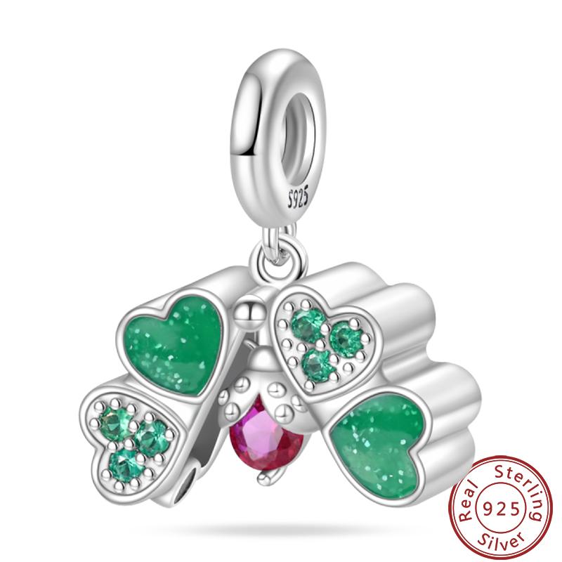 Lucky Collection Copper Craft Lucky Number Clover Green Charms Beads 3Mm Diy Elegant Holiday Fine Jewelry Gifts