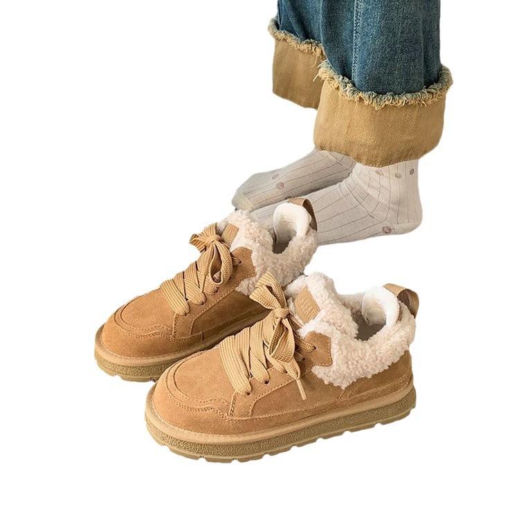 "Uncle Wen" Koala~ New non-slip velvet warm snow boots leather short boots cotton shoes children thickened warm