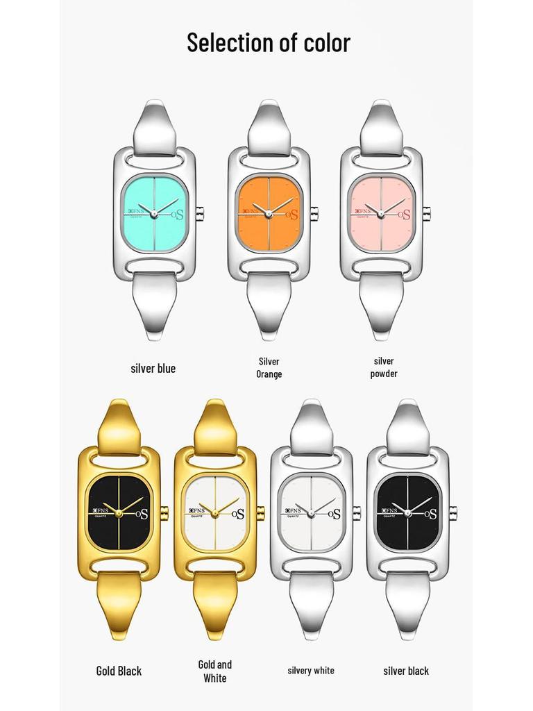 Oufanni Elegant Ladies' Waterproof Square Quartz Wristwatch - Lightweight Luxury Alloy Design.