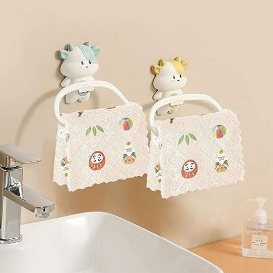 Kitchen cloth Japanese style pattern pink rabbit floral design dishcloth absorbent quick-drying stain removal wiping set 6 stylish cleaning household