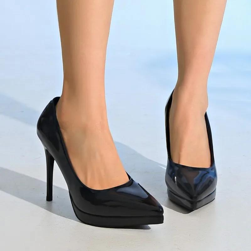 

Fashion Women s High Heels Fashion 2025 Brand Shoes Sexy Pointed Toe High Heels Female Plus Size Party Shoes for Women Zapatos Mujer 35 чёрный