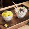 Yujing Engraved Crystal Glass Dessert Bowl - Retro Design for Oatmeal, Fruit, and Ice Cream