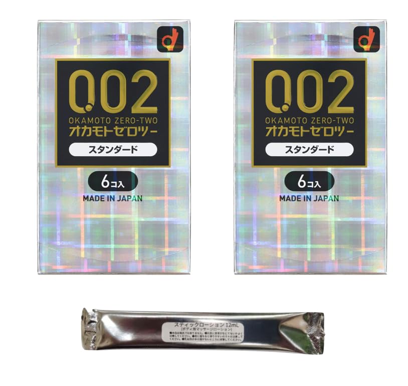 Okamoto Condoms Okamoto Condoms Zero Zero Two EX Standard 6 pieces with stick lotion 0.02 (2 boxes)