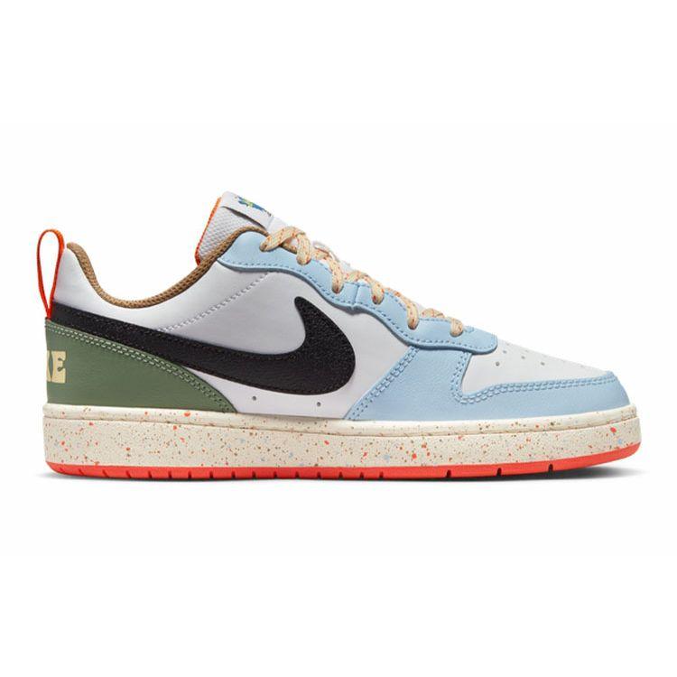 Nike Court Borough Low 2 GS White Alabaster Speckled Kids Sneakers Black Sail DX6052-101