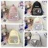 Solid Color Pockets Itabag Large Capacity Korean Style School Bag Jk Transparent Backpack  Kids
