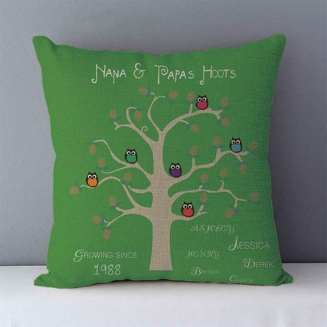 Colorful Plants Life Trees Printed Cushion For Couch Seat Back Cushions Home Decorative Pillows 45X45Cm