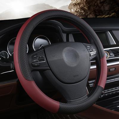 Leather Car Steering-wheel Cover 37CM-38CM Car-styling Interior Accessories Sport Auto Steering Wheel Covers Anti-Slip