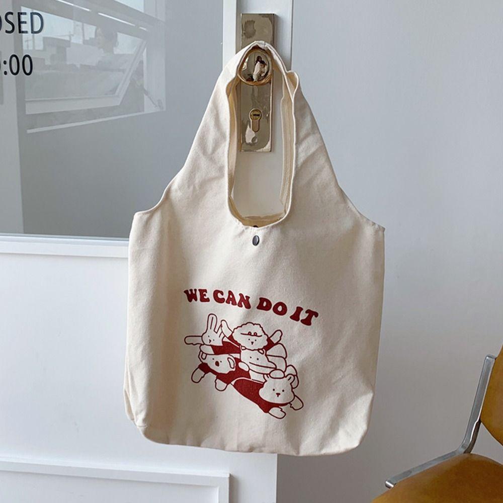 Большая вместительность Новейшая Винтажная Сумка на Плечо Женская K-pop Повседневная Харадзюку Сумка-шоппер Кавайная Модная Канвасная Сумка Y2K Милая Сумка под Мышку