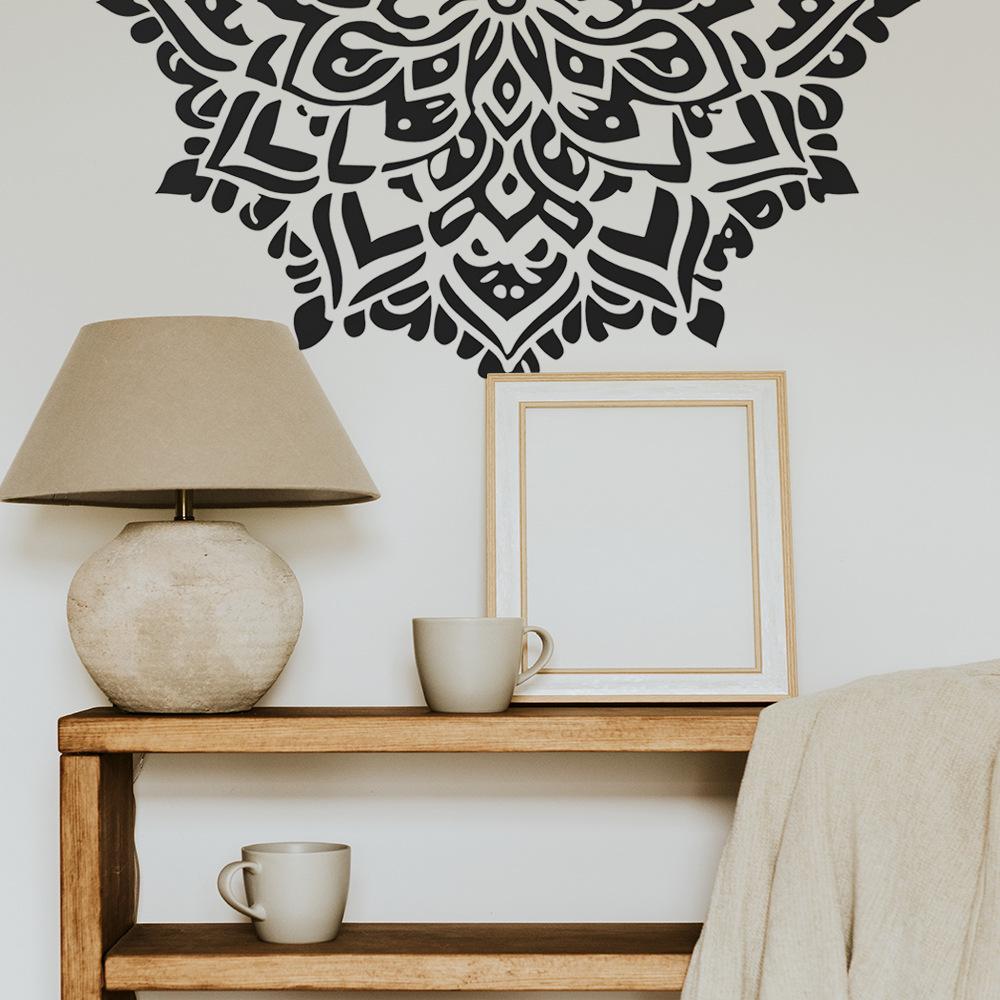 Minimalist Mandala Wall Sticker Self-Adhesive Removable for Bedroom Living Room Entryway Background Home Decor
