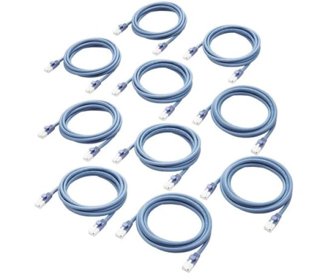 

ELECOM LAN Cable CAT5e Compliant EU RoHS Directive Compliant Nail Break Prevention Simple Package Specification 2m Blue Set of 10 LD-CTT/BU2/RS1