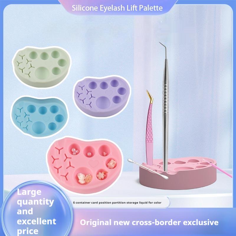 Silicone Eyelash Lift Palette Multi-Function Polish Gel Mixing Makeup Tool Eyelash Extension Reusable Silicone Lash Palette