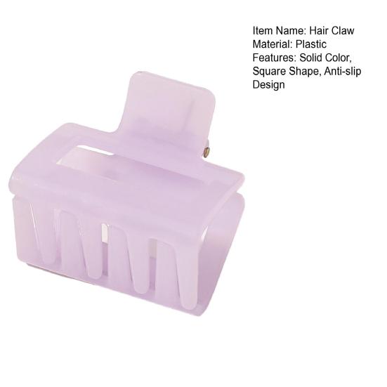 Square Shape Hair Claw Solid Color Anti-slip Hair Clip Back Head Hair Clip Shark Hair Clamp Hair Styling Tool