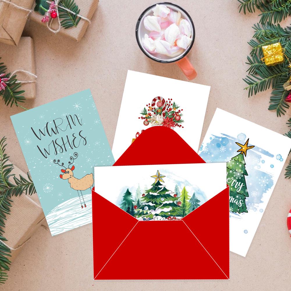 English-Style Cross-Border Christmas Card Set: Folded Holiday Cards with Envelopes for DIY Handwritten Blessings
