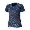 Short Sleeve Game Dynamotion Perfect for Club Navy Size M Women's Tennis/Badminton Shirt, Sweat-Wicking, Quick-Drying, Fit, Activities, Blue,