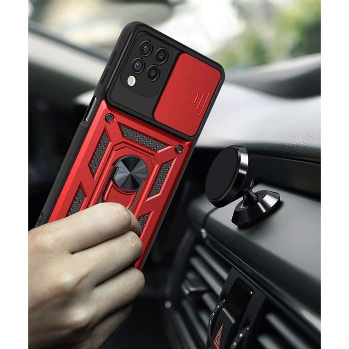 Coque et Verres Trempés - Samsung - A12 - Rouge - Antichoc - Anti-Rayure