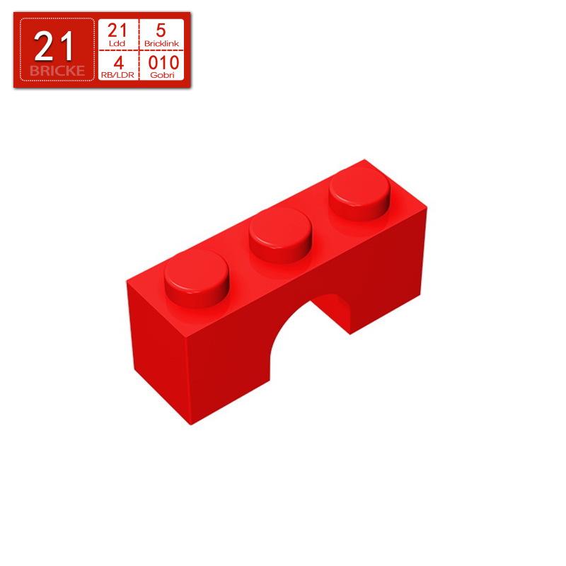 BRICKE 1x3 Arch Brick - Compatible with Lego Bricks 4490, Loose Parts for MOC Building. Single Piece