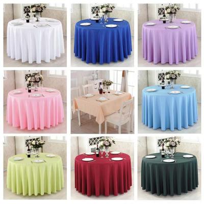 Solid Color Plain Tablecloth Large Round Table Tablecloth Hotel Banquet Wedding Round Table Tablecloth