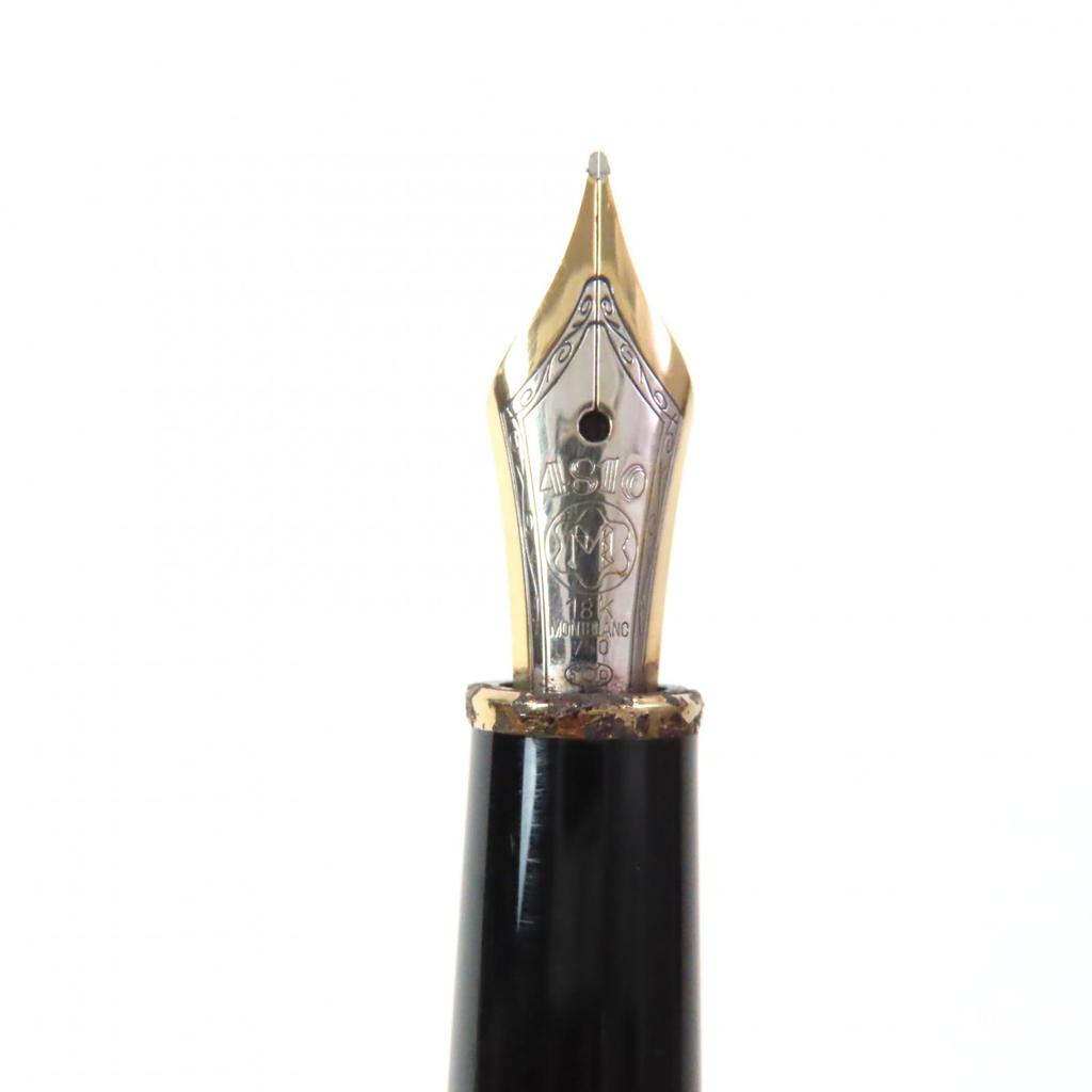Great MONTBLANC fountain pen Meisterstück Classic Solitaire white star 18K Used