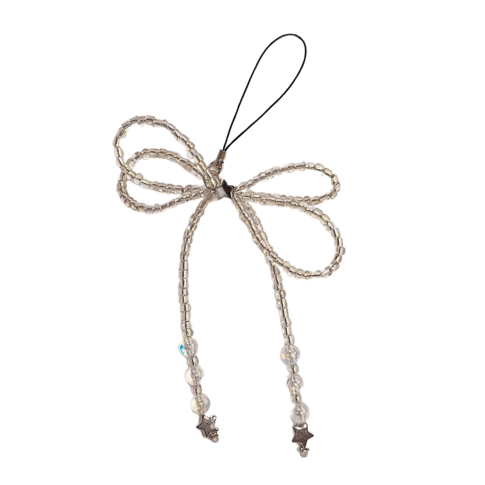 

Стильный брелок для телефона в виде бабочки, бисерная цепочка для телефона с бантом, элегантный шнурок-подвеска для камеры, съемный брелок для женщин