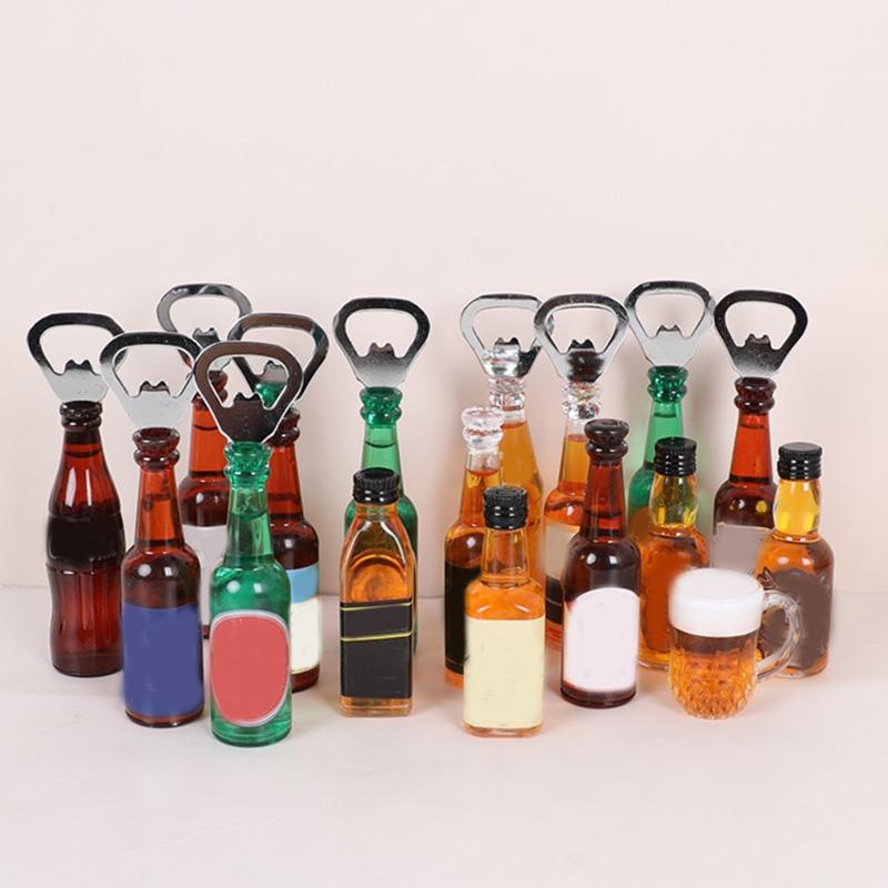 Kreative Flaschenöffner Bier Whiskey Korkenzieher Magnetische Kühlschrankaufkleber Dekorationen PP-Material für Zuhause Küche To