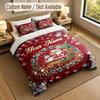 Christmas Theme Personalized 3Pcs Bedding Set Custom Text & Name 1 Sheet 2 Pillowcases Household Bedding 1pc