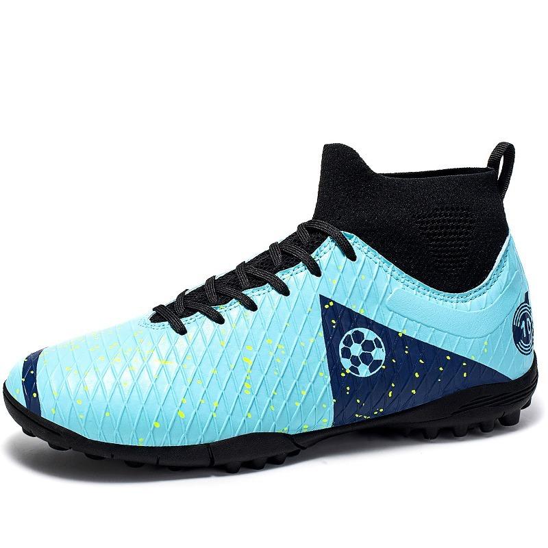 

Мужские футбольные бутсы с высоким верхом и эластичным носком, резиновая мягкая подошва, короткие гвозди, футбольные бутсы для мальчиков 35 белый