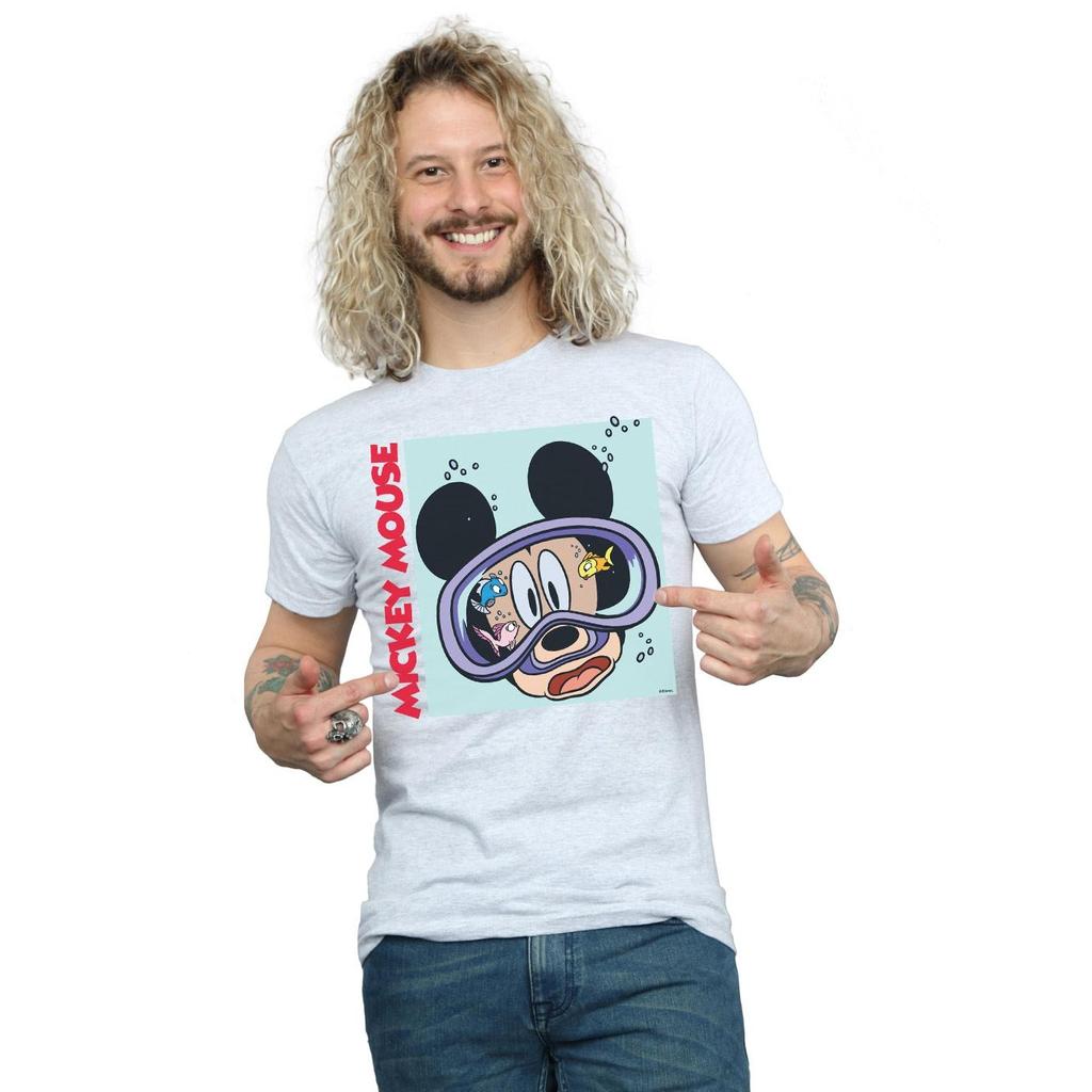 Disney Mens Mickey Mouse Under Water T-Shirt
