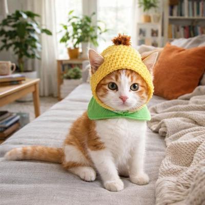 Pet Supplies Warm Pet Corn Hat Cute Comfort Cat Head Cover Funny Soft Dog Headdress Party