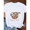 European Size Sloths Hearts Mama Sloth Women'S Plus Size Sports Short Sleeve T-Shirt
