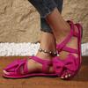 Fashion Women Sandals 2025 New Summer Lightweight Sandals Fashion Beach Casual Slippers Outdoor Bow Tie Flat Shoes Home Slides Women