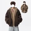 Unisex Reversible Hooded Cotton Jacket Winter Warm Outerwear Men Women Streetwear Casual Coat