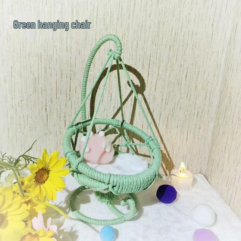 Hand-Woven Cotton Doll Hanging Chair Basket Swing Hammock – Free Home Shipping