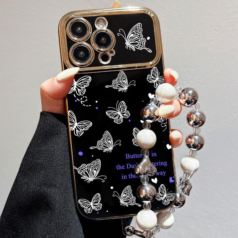 Large Windows Suitable for Apple 15PROMAX 13 Protective Case Big Butterfly Black Soft Shell IPhoneXSMAX Mobile Phone Case