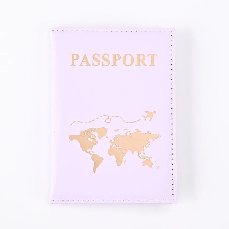 Fashion Passport Protective Cover World Pattern Travel Passport Holder Wallet Gift PU Leather Card Case Cover Unisex Storage Bag