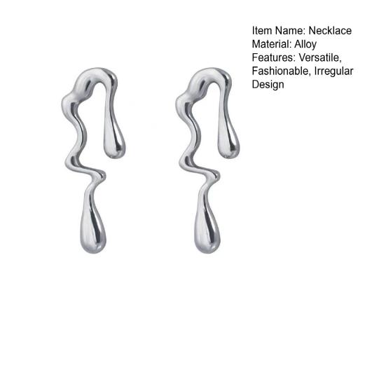 Irregular Choker Earrings Women Alloy Special Shape Punk Chunky Choker Necklace Earrings Gift for Wife Girlfriend