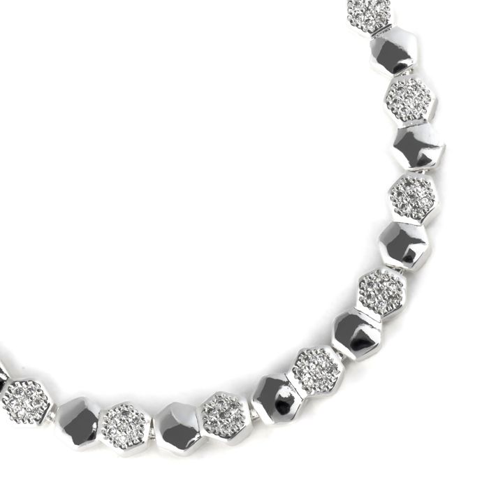 Bracelet - LUXENTER - Lyth - Brilliant Cubic Zirconia - Silver Rhodium-Plated Finish - 18 Cm