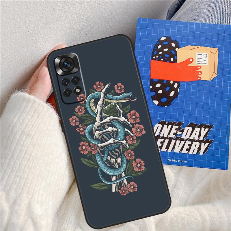 

Hand Snake Flower Funda For Xiaomi Redmi 14C 10C 12C 13C Redmi Note 14 Pro 9 10 11 12 10S 11S 12S 13 Pro Case Redmi Note 10 4G