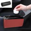 Hovom Car Trash Can, Leather Waterproof Automotive Garbage Can with Trash Bag, Hanging Mini Vehicle Trash Bin, Small Auto Door Organizer Storage