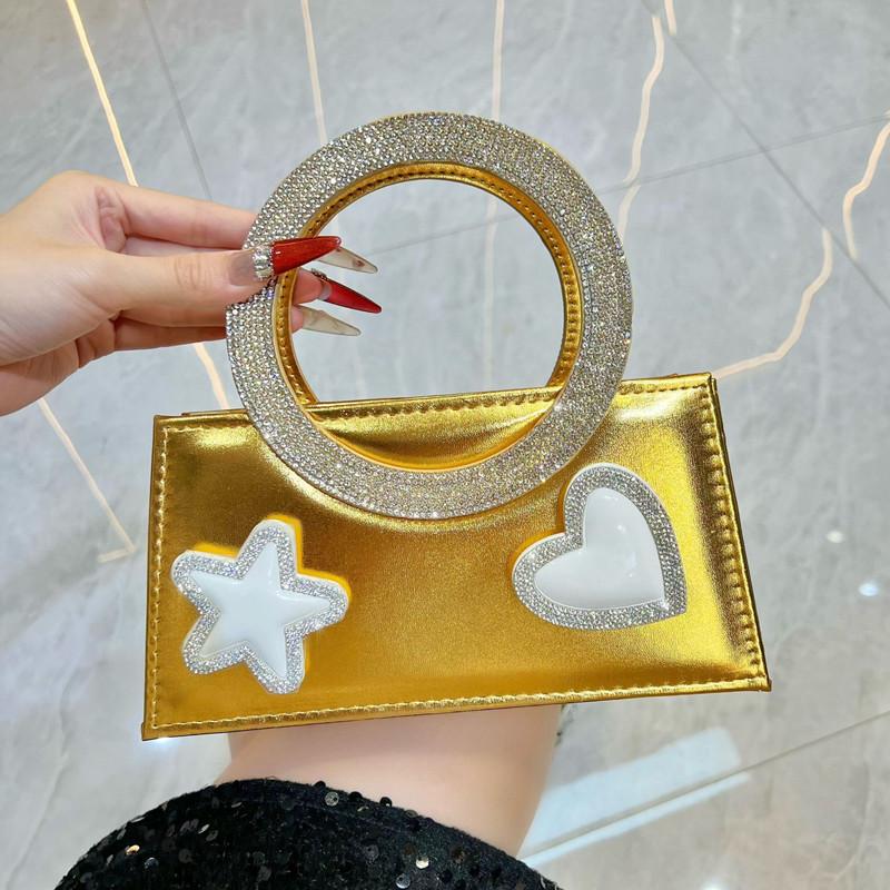 

Elegant Luxury Heart Shape Diamond Round Handle Women s Evening Bag Fashion Dinner Dress Crossbody Bag Brand Designer Handbags золотой