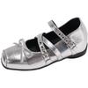 French inner heightening single shoes women's retro Mary Jane shoes 2025 new bow flat ballet shoes women's shoes
