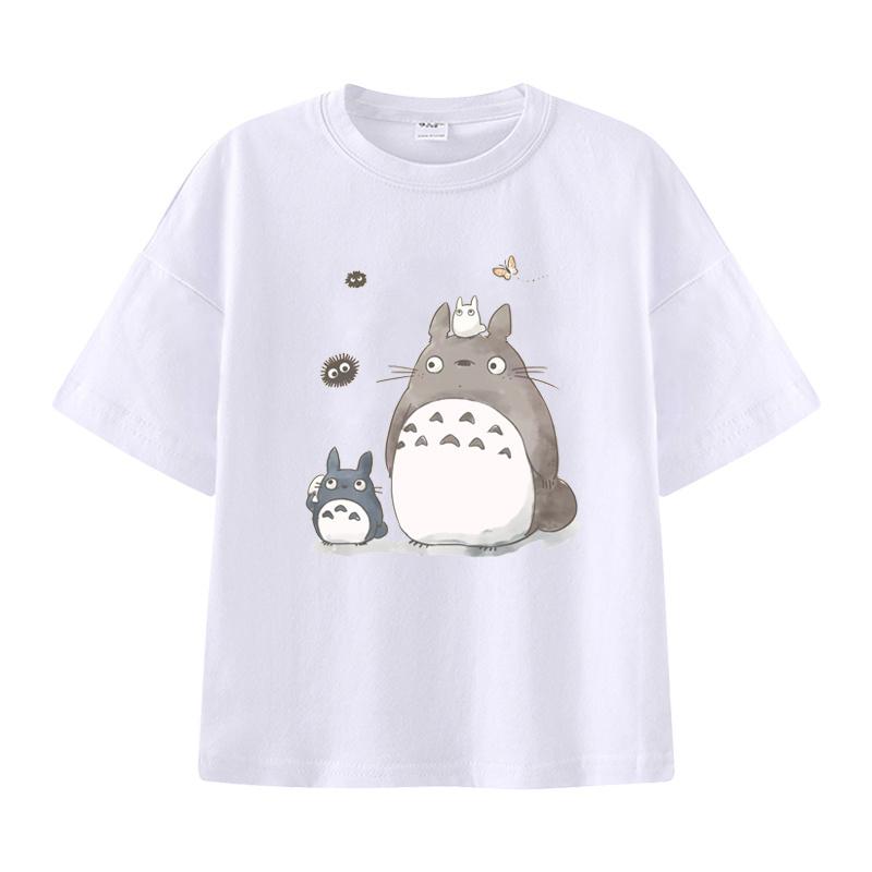Children's Clothes Girls Boys Short Sleeve T-shirt Summer 100% Cotton Stylish Loose Clothes Miyazaki Totoro