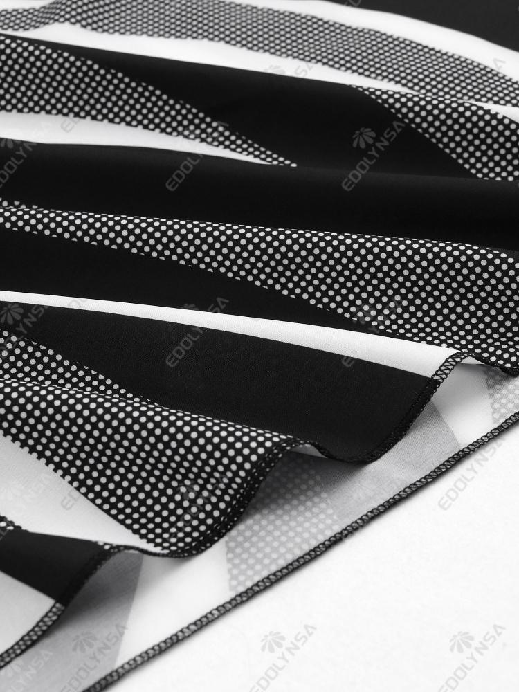 EDOLYNSA Striped Lady Kaftan Black Robe Oversized Light jacket Summer wear Vacation Party Long Dress Bathrobe Beach dress Q1289