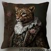 1/4pcs Leopard-Printed Pillowcases with 2D Artistic Designs Sofa Cushion Cover Home Bedroom Room Decoration