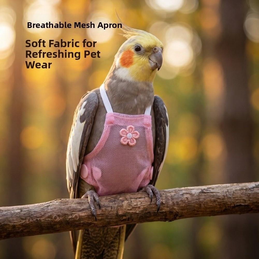Breathable Mesh Bird Flight Suits with Leash Parrot Nappy  for Cockatiel Pigeons