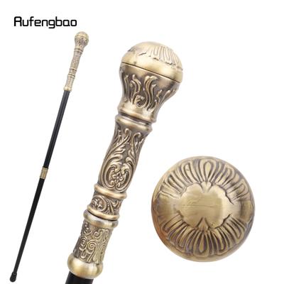 Gehstock mit luxuriösem rundem Griff und bronzefarbener Blume, modischer Stock für Partys, dekorativer Spazierstock, eleganter Krummstabknauf, 93 cm