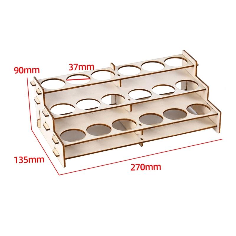 Wood Paint Organizer for Paints Bottles Display Rack Brushes Holder Stand Storage Model Tool DIY Assembly Pigments Box