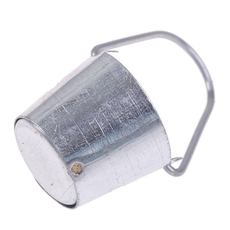 2Pcs/Set 1:12 Dollhouse Miniature Metal Water Bucket Kettle Model Furniture Toys
