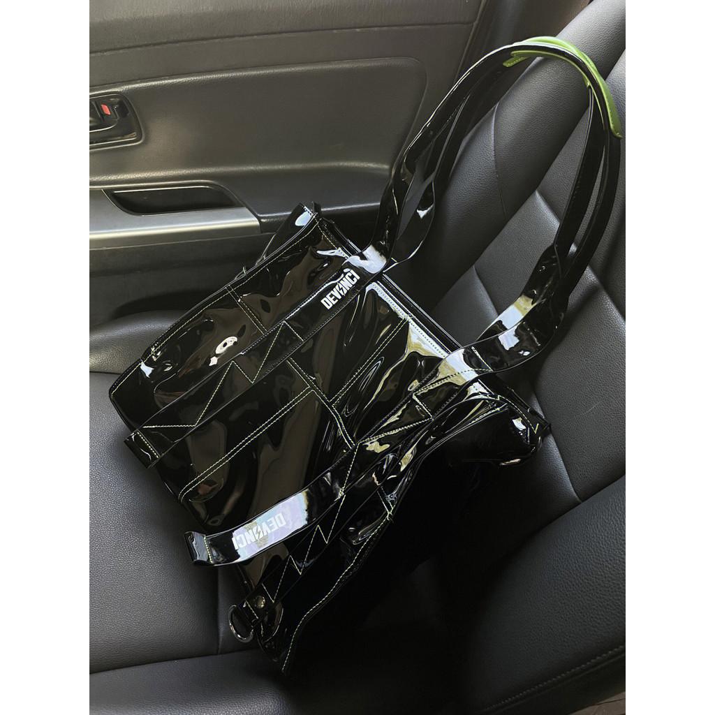 Ielgy High-End Simple Commuter Large-Capacity Portable Tote Bag All-Match Patent Leather Shoulder Messen