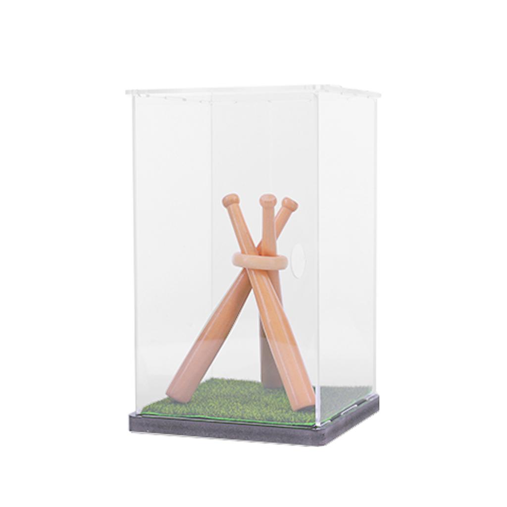 Baseball Box Golf Display Holder with Wood Stand Waterproof Dustproof Souvenir Storage Box Lightweight Baseball Protection