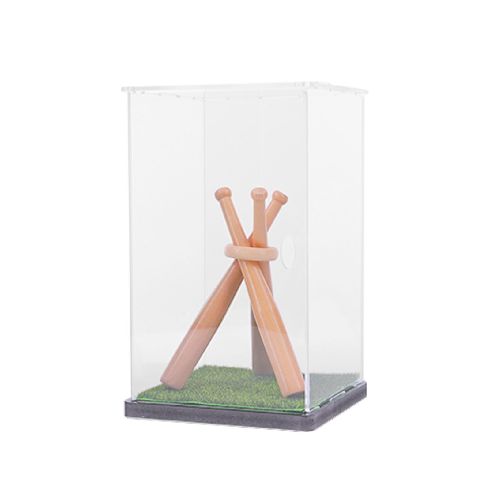 

Baseball Box Golf Display Holder with Wood Stand Waterproof Dustproof Souvenir Storage Box Lightweight Baseball Protection